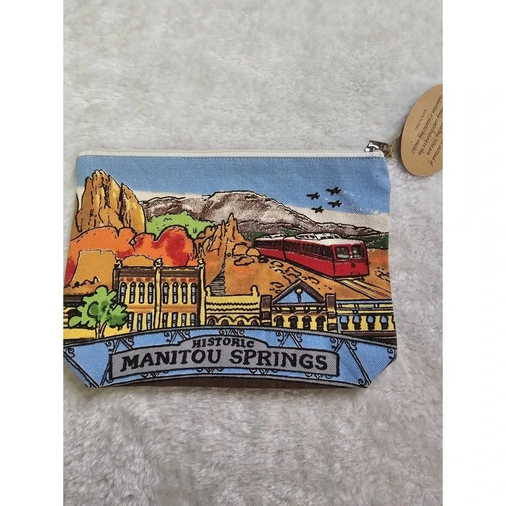 Historic Manitou Springs Zippered Canvas Cosmetic‎ Bag